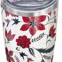 WETOWETO 20oz Tumbler, Stainless Steel Vacuum Insulated Water Coffee Tumbler Cup, Double Wall Powder Coated Spill-Proof Travel Mug Thermal Cup for Home Outdoor (Red Flower, 1 Pack)