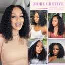 Curly Glueless Wigs Human Hair Pre Plucked Pre Cut 9x6 HD Lace Closure Bob Wig with Baby Hair Black Bob Deep Wave Wig Human Hair 180% Density Black Water Wave Human Hair Wig for Women 18 Inch