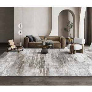 OMERAI Washable Rug 8'x10' Abstract Machine Washable Area Rugs for Living Room Ultra-Thin Non Slip Stain Resistant Modern Large Carpet for Bedroom Dining Room Office (Brown)