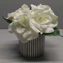 WELL KNOWN Rose Artificial Flowers in Vase with Faux Water, Silk Rose Table Centerpieces for Home Coffee Table Decor, Fake Roses Flower Arrangements for Office Hotel Lavatory Decor