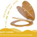 Angel Shield Wood Veneer Natural Toilet Seat with Quiet Close,Easy Clean,Quick-Release Hinges(Round,Oak)