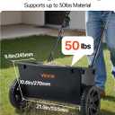 VEVOR Broadcast Spreader, 50LBS Capacity, Drop Spreader with Hopper Grate, 18 in Spreading Width & 30 Settings, 10 in All Terrain Tires, Garden & Lawn Spreaders for Seed, Fertilizer