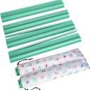 Mahjong Racks with Pushers, Light Green Wooden American Mahjong Tile Pushers and Racks Set of 4, with White Printed Mahjong Racks Drawstring Bag, Mahjong Accessories (19.68 Inches)