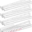 Mahjong Racks with Pushers, 4PCS Set Clear Acrylic mah Jong All-in-One Tile Rack & Pusher,Modern American Majiang Accessories Gifts (White), 18.5 x 3.15 x 1 inches