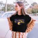 Women's Football Team T-Shirts - Vintage & Casual Short Sleeve Tees for Fans (Black, L)