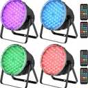 BETOPPER Par Lights with Remote Control, 54x3W LED RGB 3-in-1 Stage Lights DMX DJ Lighting Fixtures, Superior Brightness Strobe Light & Wash Light for Party, Concert, Church, Wedding, Bar,4 Pack