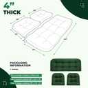 DANGHOOGY Wicker Chair Cushions, Waterproof Outdoor Loveseat Cushions for Patio Furniture, 3 Pieces Wicker Furniture Cushions, 1 Loveseat and 2 U-Shaped Cushions, Green