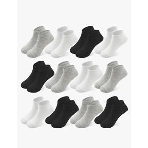 12 Pairs Toddler Socks Boys Socks, Boys Ankle Sock Kids Low Cut Sock for Girls, Pack of 4