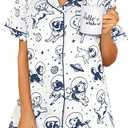 Pajamas for Women Set Short Sleeve Animal Graphic Pajamas Cute Printed Pajama Sets Button Down Pjs Sleepwear, Small