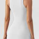 QINSEN Womens Solid Off White Square Neck Bodycon Dress Sleeveless Short Length Party Dress M