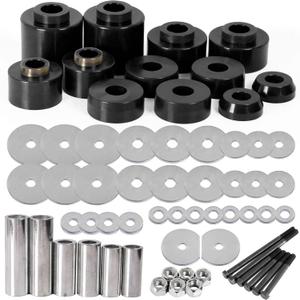 Body Cab Mount Bushings Kit Compatible With 1980-1998 Ford F150 F250 F350 2WD 4WD,Silicone Cab Mounts Bushing Better Passability Bumpy Ride,Durable Components Improve Truck(BLACK)
