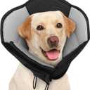 AOFITEE Dog Cone - Soft Cone for Dogs After Surgery, Comfy Cones for Large Dogs to Stop Licking, Adjustable Soft Dog Cone Collar, Elizabethan Pet E-Collar for Wound Healing, Black Large