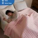 YnM Cooling Weighted Blanket for Adults, 10lbs Heavy Bed Throw for One Person of 90lbs, Perfect for Hot Sleepers or Warm Climates with Rayon/Glass Beads(48x72 Inches,Twin/Full Bed, Pink Rose)