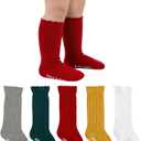Toddler Girls Knee High Socks Soft Cotton Ruffle Long Tube Socks For Preemie Infant Newborn Toddler