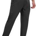 3 Pack Mens Athletic Sweatpants with Zipper Pockets,Workout Gym Joggers Pants for Men Running Jogging Pants (Black, L)