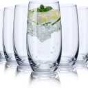 CUKBLESS Drinking Glasses Set of 6, Crystal Highball Water Glasses, Glass Cups for Water, Juice, Beverage, Mojito, Mixed Drinks, Cocktail Glass Set13 Oz