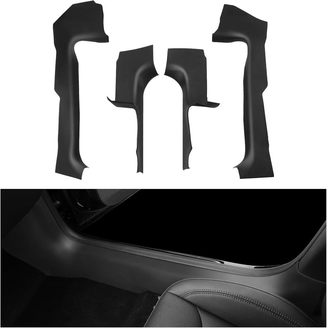 Door Sill Protector for 2025 2024 Tesla Model 3 Highland Front and Rear Door Entry Guard Scuff Plate Carpet Front&Rear Sill Fit Tesla Model 3 Highland Interior Accessories-Pack of 4