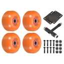 PATIKIL 52mm Skateboard Wheels and Bearings Set, 4 Pack Street Wheels for Skateboards Cruiser Wheel Replacement 95A, Orange Red