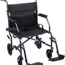 Carex Transport Wheelchair With 19 inch Seat, Folding Transport Chair with Foot Rests, Foldable Lightweight Wheelchair Foldable for Storage and Travel