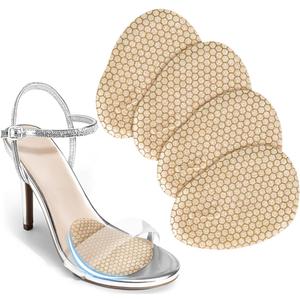 JL-Group Metatarsal Pads Women, Ball of Foot Cushions, Heels Inserts for Shoes, 2 Pairs Invisible High Heels Pads to Keep Foot from Sliding Forward, One Size Fits for All Day Comfort (Beige)