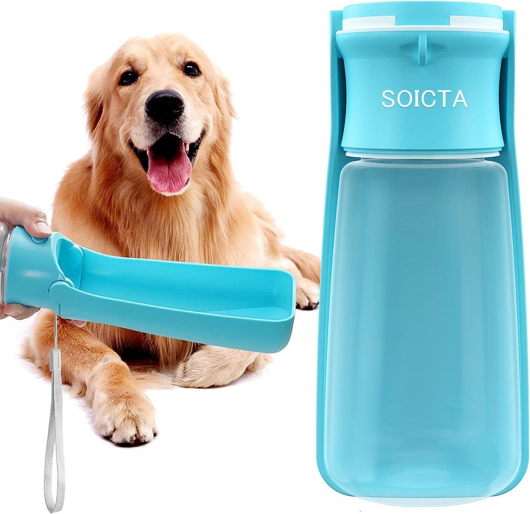 SOICTA Portable Dog Small Animals Water Bottle for Walking 19 OZ Pet Water Bottles for Puppy Medium Large Dogs Little Animals Water Dispenser Dog Small Animals Water Bowl