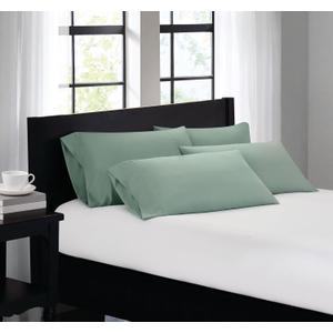 Truly Soft Everyday Green 4 Pack Standard Pillowcase, Solid Color Themed, Adult Bedding, Oeko-TEX Certified