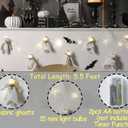 2 x Light Up Ghost Garland Halloween Decoration- Handmade LED Ghost String Light with Timer- Cute Ghosts Banner for Halloween Party Fireplace Mantle Wall Windows Decor (5.5Feet-Length)