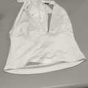 SOLY HUX Sexy Tops for Women Going Out Halter Scarf Crop Top Deep V Sleeveless Backless Vest Party Clubwear Medium White