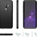 SURITCH for Samsung Galaxy S9 Plus Case, [Built-in Screen Protector] Matte Black Hard Full-Body Protection Shockproof Rugged Bumper Protective Cover for Galaxy S9 Plus 6.2 Inch (Matte Black)