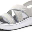 Vilanva Women’s Orthopedic Platform Walking Sandals with Arch Support Lightweight Breathable knitted upper Comfortable Plantar Fasciitis Relief Sport Sandals For 2026 Summer Trendy Outfits (White, XXL)