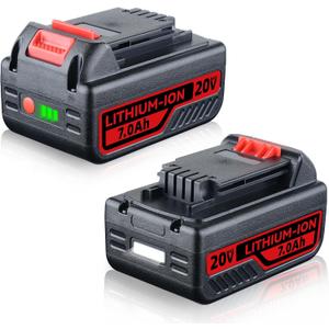 2Pack 7000mAh Replacement for Black and Decker 20V Battery Compatible with Black and Decker Battery 20V LB2X4020 LBXR20 LB20 LBX20 LBXR2020 LBX4020 LB2X4020-OPE LBXR20-OPE Li-ion