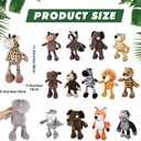 Elcoho 15 Pieces Safari Stuffed Animals Plush Toy 9.8 Inch Jungle Animals Stuffed Toys Cute Zoo Stuffed Animal Plushies Toys for Birthday Party Supplies Gifts Class Award