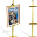 Tabletop Picture Frame Stand, Adjustable Easel Stand for Frames Up to 29" H, Sturdy Metal Table Top Easel & Picture Stands for Display - Perfect Easel Stand for Sign, Artwork, Canvas-Gold