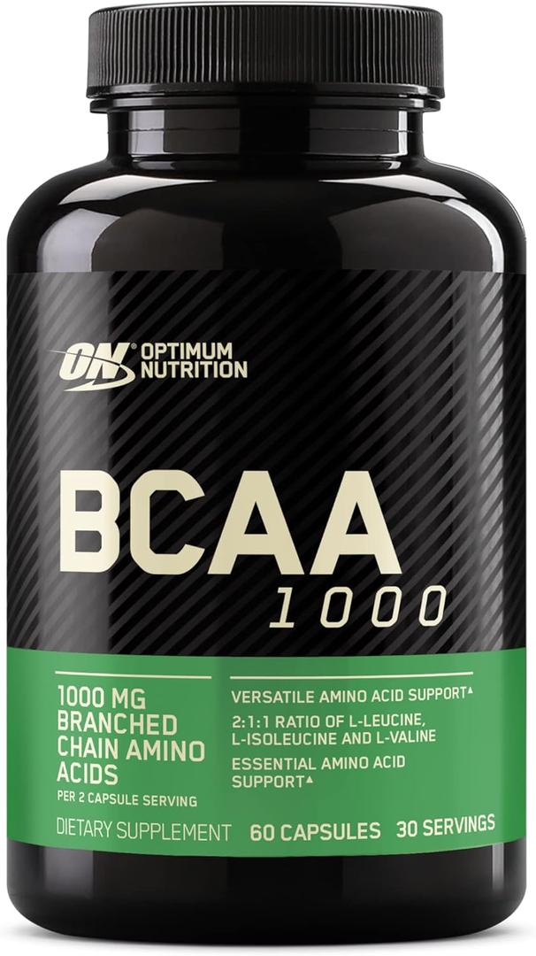 Optimum Nutrition Instantized BCAA Capsules, Keto Friendly Branched Chain Essential Amino Acids, 1000mg, 60 Count