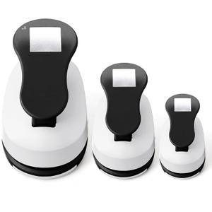 CHENGU 3 Pack Square Craft Hole Punch 2, 1 and 5/8 Inch Punch Paper Punchers with 10 Pcs Sticker, Cutter Black for Card Making Scrapbook DIY Albums Photos Office Supplies