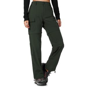 Cycorld Women's-Hiking-Pants-Convertible Quick-Dry-Stretch-Lightweight Zip-Off Outdoor Pants with 5 Deep Pockets (XX-Large, Army Green)