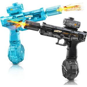 YRIOWMI Electric Water Gun,Full Automatic Electric Squirt Gun 28-32 FT Range Water Pistol Blaster Soaker,Water Playing Toys for Outdoor Yard Beach Pool (Blue+Black)