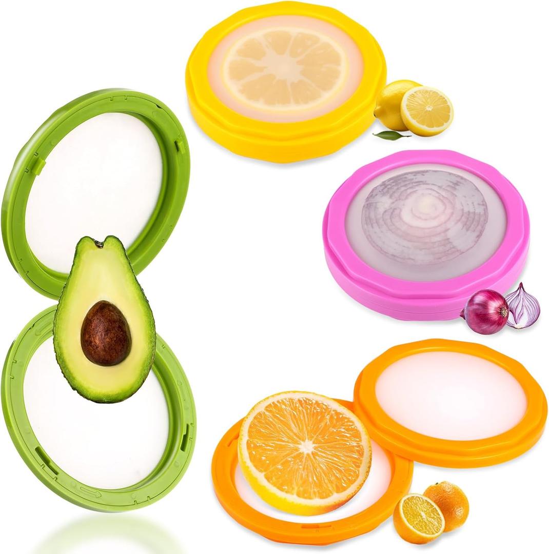 4pcs Silicone Fruit Storage Containers, Reusable Fresh Food Savers Fruit and Vegetable Anti-Oxidation Storage Box for Refrigerator, Silicone Veggie Keepers for Avocado, Tomato, Onion, Lemon (Color 1(Purple, Yellow, Green, Orange)) 4pcs Silicone Fruit Storage Containers, Reusable Fresh Food Savers Fruit and Vegetable Anti-Oxidation Storage Box for Refrigerator, Silicone Veggie Keepers for Avocado, Tomato, Onion, Lemon (Color 1(Purple, Yellow, Green, Orange))