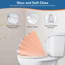 Universal Toilet Seat Elongated with Soft Close Cover, Oval Toilet Seat Replacement with Toilet Bolts Hinge and Bumpers, Compatible with Kohler, American Standard, TOTO, One-click Release, White