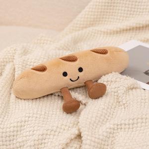 Baguette Plush Pillow，10" Funny Food Plushies，Soft Food Stuffed Animals Kawaii Birthday Gifts for Teen Boys