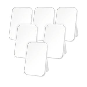 6 Pcs Spa Party Mirror Spa Party Supplies Sleepover Accessory Favors Makeup Mirror for Sleepover Slumber Birthday Favors Gift(White)