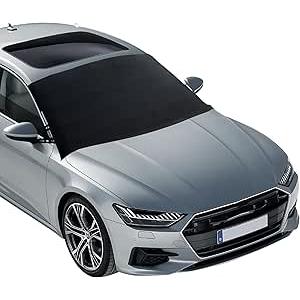 EcoNour Windshield Cover for Ice and Snow  Universal Fit for Car, SUV, Truck, Heavy Duty 600D Oxford Fabric Frost Protector for Ice & Sleet, Includes AntiTheft Straps, Medium (69"x42")