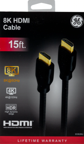 GE 8k HDMI 2.1 Cable, 15 ft 