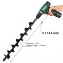 Auger Drill Bit for Planting 2"(D) x14.5(L), Garden Ground Earth Spiral Drill Bit with 3/8" Hex Drive, Post Hole Digger & Bulb Planter Tool