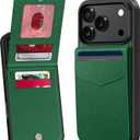 Bemal for iPhone 17 Pro Wallet Case, Built-in Card Holder, RFID Blocking, PU Leather Kickstand, Magnetic Closure, Durable Shockproof Phone Cover for Women and Men, Green