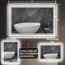 24 x 32'' LED Mirror for Bathroom Anti-Fog Bathroom Mirror Dimmable 3 Colors Memory Function Bathroom Mirror with Lights Vanity Mirror Switch/Plug in Wall Mounted Home Decor Horizontal/Vertical