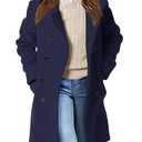Haloumoning Girls Double Breasted Trench Coat Kids Notch Lapel Long Peacoat with Pockets Size M(10/12)