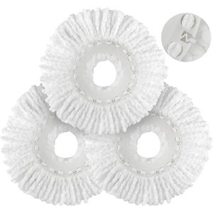 Spin Mop Replacement Head for Hurricane 360 Spin Mop Systems, Microfiber Spin Mop Head, Round Shape Standard Universal Size Magic Mop Refill, 3 Pack