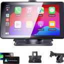 Portable Wireless Carplay Car Stereo, 7" HD Touchscreen for Car with Apple CarPlay & Android Auto with Mirror Link/Backup Camera/Siri/Bluetooth/Navigation/AUX for All Vehicles