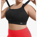 High Impact Sports Bras Non Pads Zip Front Adjustable Racerback Bra for Large Bust Women Workout Running